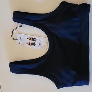 ALO Yoga Wellness Bra Ribbed True Navy new with tags medium